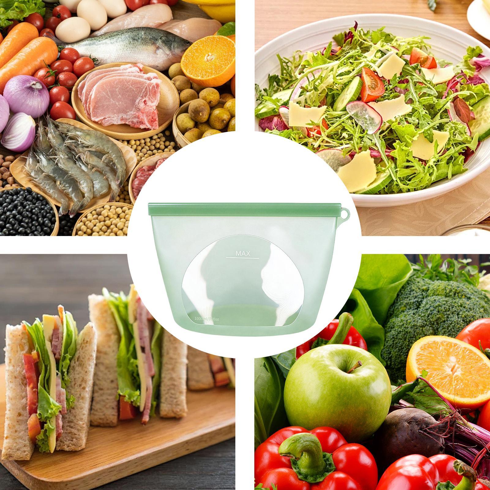 Food Storage Oven Safe - Silicone Ziplock Bags 1000ml Oven Safe