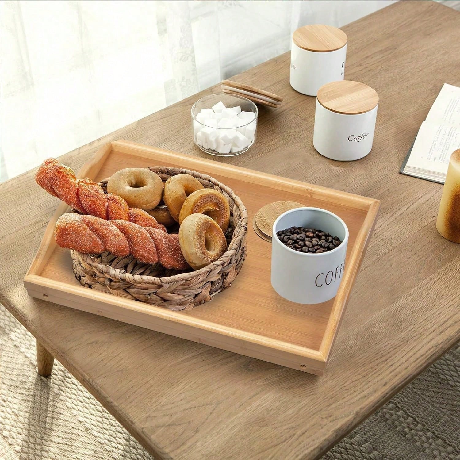 Bed Table Tray, Wooden Breakfa - Food Storage Oven Safe recension och pris