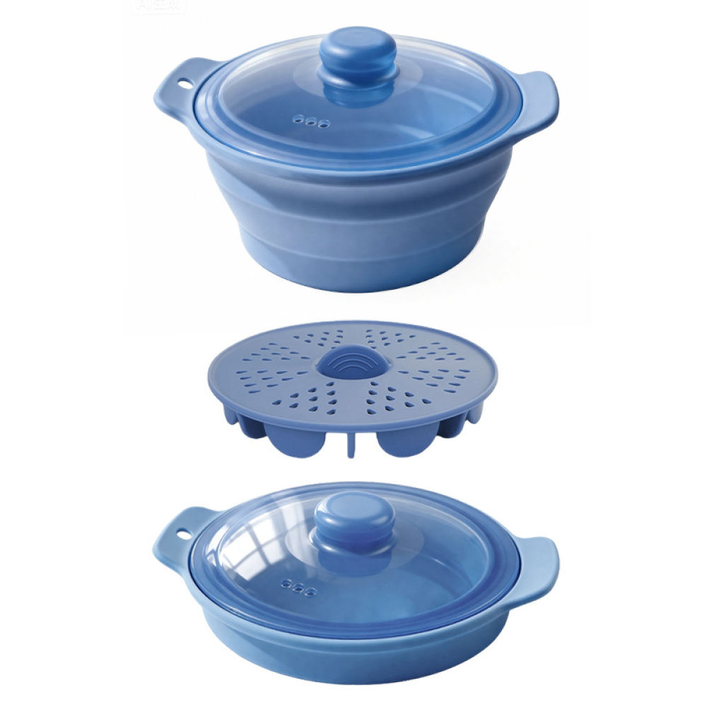 Collapsible Silicone Steam Pot - Food Storage Oven Safe recension och pris
