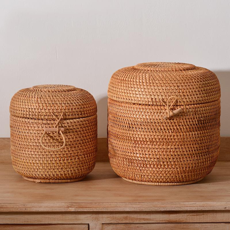 Handwoven Rattan Tea Storage B - Food Storage With Dividers recension och pris