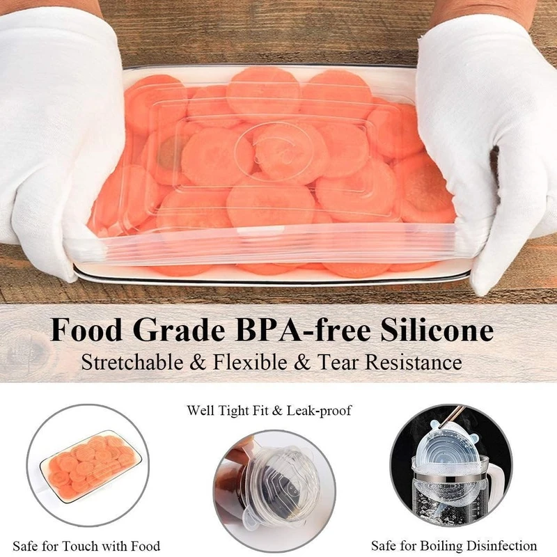 5Pcs Silicone Stretch Lids, Re - Food Storage Oven Safe recension och pris