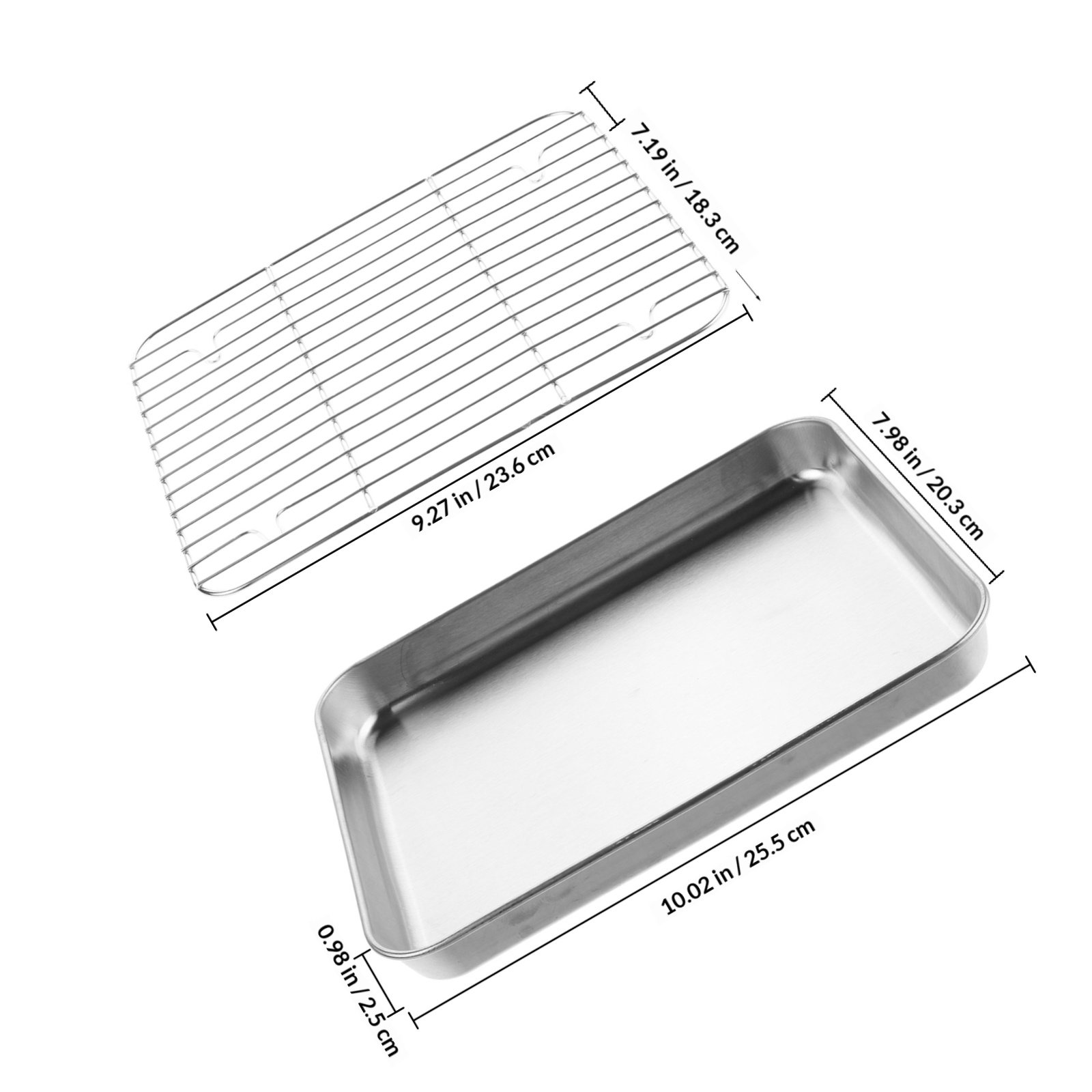 1Set Stainless Steel Baking Tr - Food Storage Oven Safe recension och pris